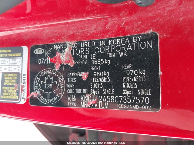 Auction sale of the 2012 Kia Soul, vin: KNDJT2A58C7357570, lot number: 12628765