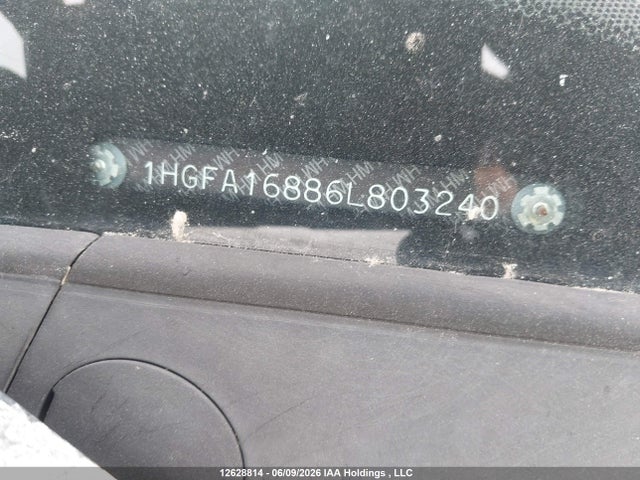 Aukcja sprzedaży 2006 Honda Civic Ex 4dr, vin: 1HGFA16886L803240, numer aukcji: 12628814