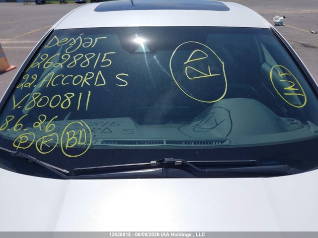 12628815 :رقم المزاد ، 1HGCV2F35NA800811 vin ، 2022 Honda Accord Sport مزاد بيع