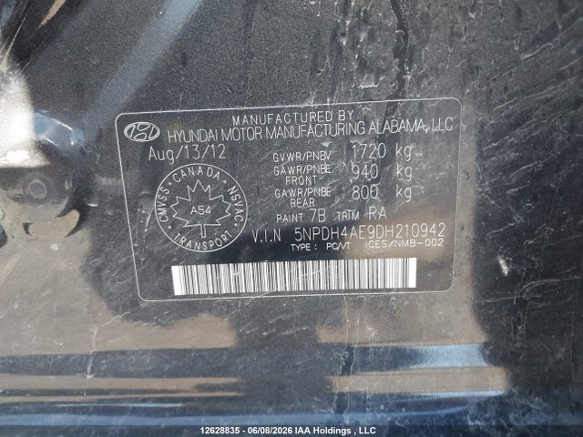 2013 Hyundai Elantra მანქანა იყიდება აუქციონზე, vin: 5NPDH4AE9DH210942, აუქციონის ნომერი: 12628835