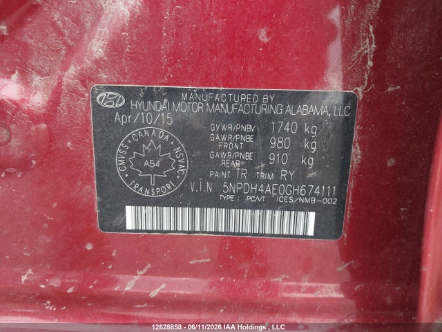 2016 Hyundai Elantra Gl მანქანა იყიდება აუქციონზე, vin: 5NPDH4AE0GH674111, აუქციონის ნომერი: 12628858
