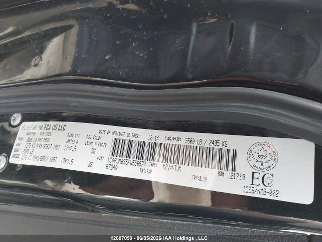 12607059 :رقم المزاد ، 1C4PJMBS5FW558577 vin ، 2015 Jeep Cherokee Trailhawk مزاد بيع