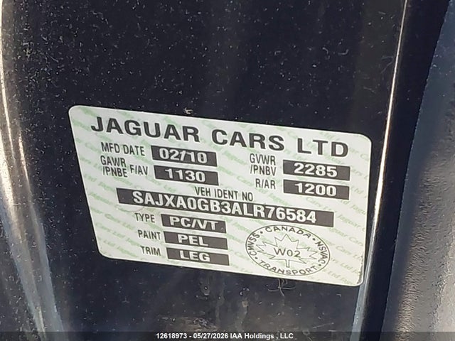 Продажа на аукционе авто 2010 Jaguar Xf Premium, vin: SAJXA0GB3ALR76584, номер лота: 12618973