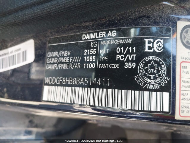 Продажа на аукционе авто 2011 Mercedes-benz C 350 4matic, vin: WDDGF8HB8BA514411, номер лота: 12628864