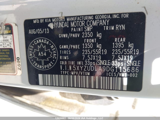 Продаж на аукціоні авто 2013 Hyundai Santa Fe Sport, vin: 5XYZUDLA9DG115686, номер лоту: 12628883