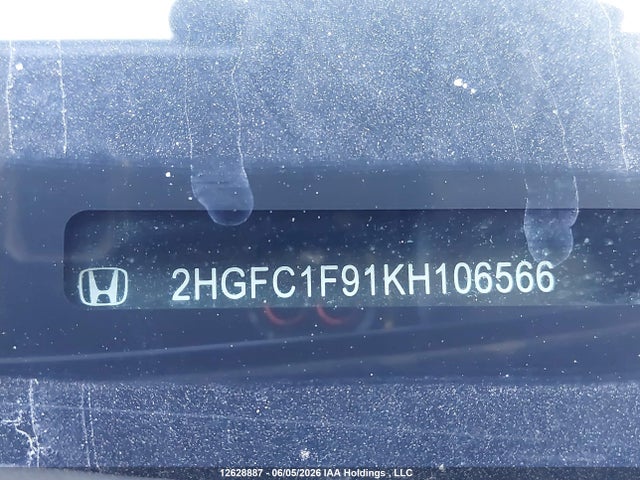 Продажа на аукционе авто 2019 Honda Civic Touring, vin: 2HGFC1F91KH106566, номер лота: 12628887