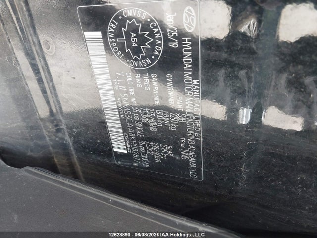 Продаж на аукціоні авто 2019 Hyundai Santa Fe Luxury, vin: 5NMS3CAA8KH082877, номер лоту: 12628890