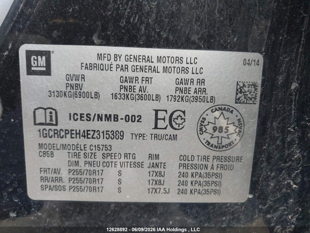 Продажа на аукционе авто 2014 Chevrolet Silverado 1500 1wt/2wt, vin: 1GCRCPEH4EZ315389, номер лота: 12628892