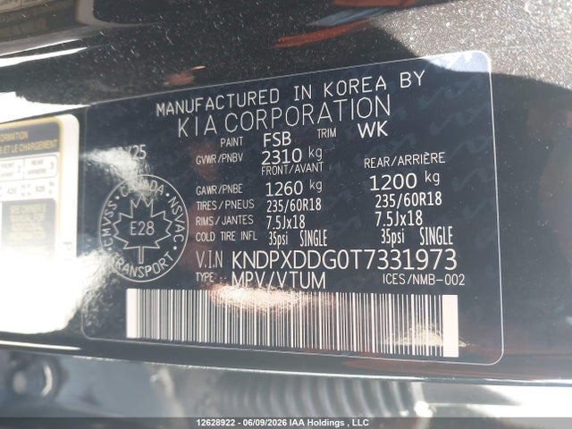 Aukcja sprzedaży 2026 Kia Sportage Hev Sx, vin: KNDPXDDG0T7331973, numer aukcji: 12628922