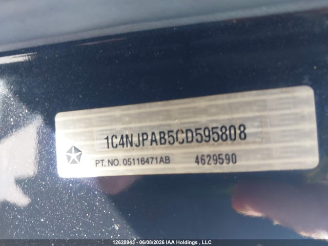 Продаж на аукціоні авто 2012 Jeep Patriot Sport/north, vin: 1C4NJPAB5CD595808, номер лоту: 12628943