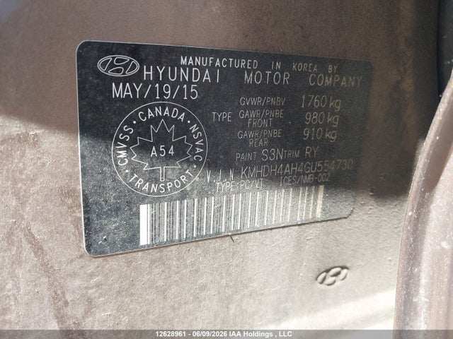 Aukcja sprzedaży 2016 Hyundai Elantra Gls, vin: KMHDH4AH4GU554730, numer aukcji: 12628961