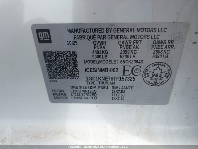 1GC1KNE76TF157325 Chevrolet Silverado K2500 Heavy Duty Lt
