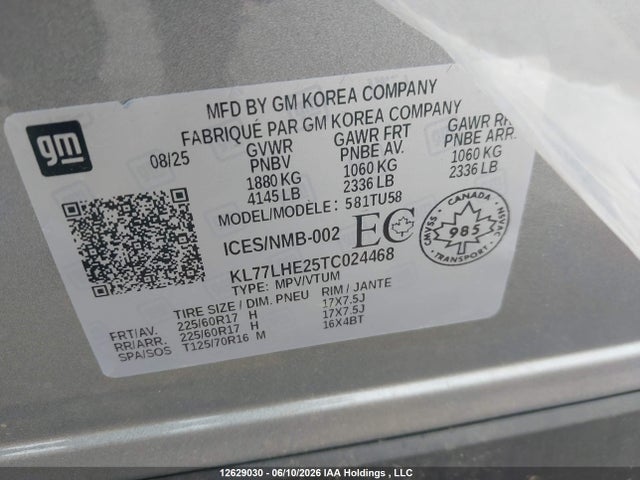 KL77LHE25TC024468 Chevrolet Trax Lt Fwd