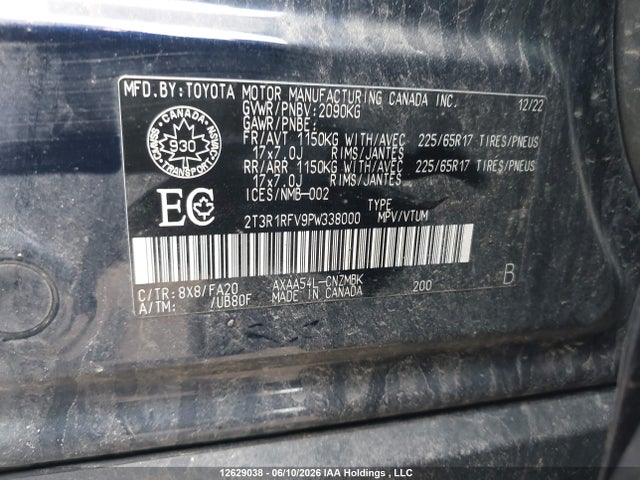 2T3R1RFV9PW338000 Toyota Rav4 Xle