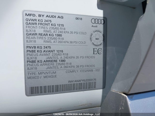 WA1ANAFY6J2203175 Audi Q5
