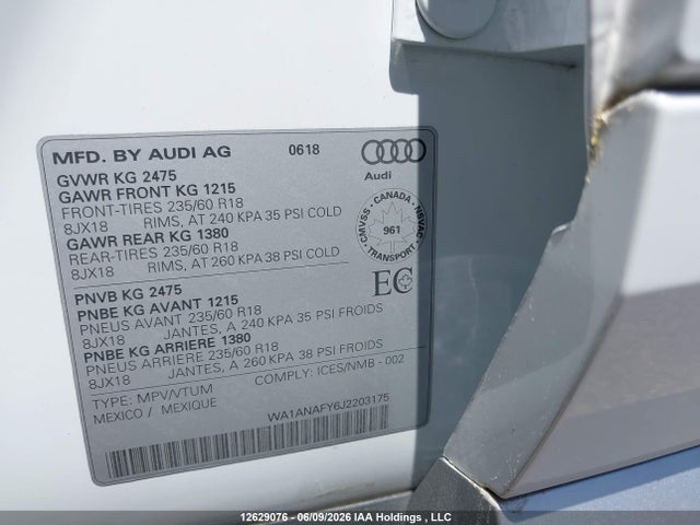 WA1ANAFY6J2203175 Audi Q5