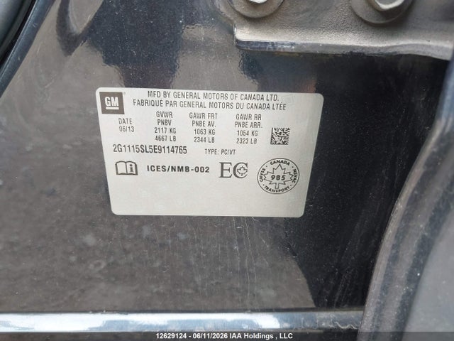Chevrolet IMPALA 1LT 2014 2G1115SL5E9114765 Image 9