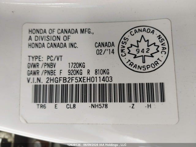 Honda CIVIC EX 2014 2HGFB2F5XEH011403 Image 18