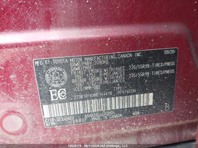 Продаж на аукціоні авто 2021 Toyota Rav4 Xle, vin: 2T3R1RFV9MC144418, номер лоту: 12629175