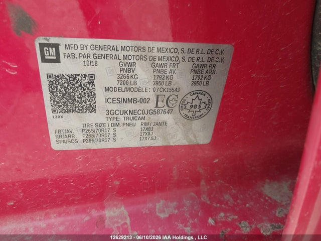 Aukcja sprzedaży 2018 Chevrolet Silverado 1500 Work Truck, vin: 3GCUKNEC0JG587647, numer aukcji: 12629213