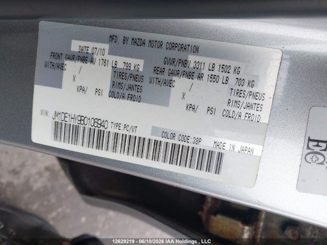 Aukcja sprzedaży 2011 Mazda Mazda2 Gs/gx, vin: JM1DE1HY9B0106940, numer aukcji: 12629219