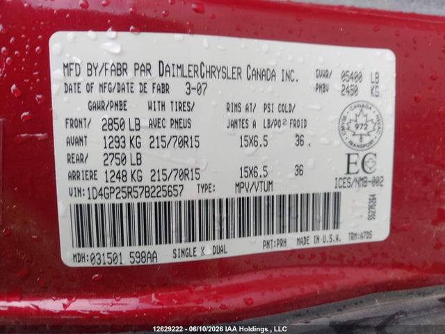 Продажа на аукционе авто 2007 Dodge Caravan Se, vin: 1D4GP25R57B225657, номер лота: 12629222