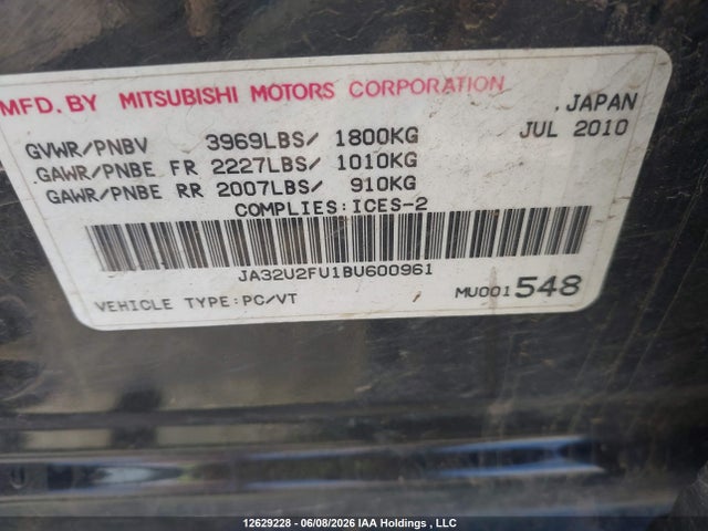 Продаж на аукціоні авто 2011 Mitsubishi Lancer Es/es Sport, vin: JA32U2FU1BU600961, номер лоту: 12629228