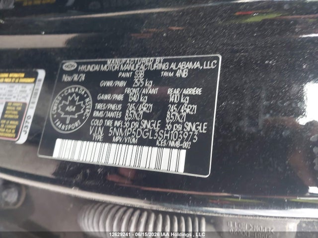 Продажа на аукционе авто 2025 Hyundai Santa Fe Calligraphy, vin: 5NMP5DGL3SH103973, номер лота: 12629241