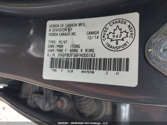 2HGFB2F56FH005163 Honda Civic