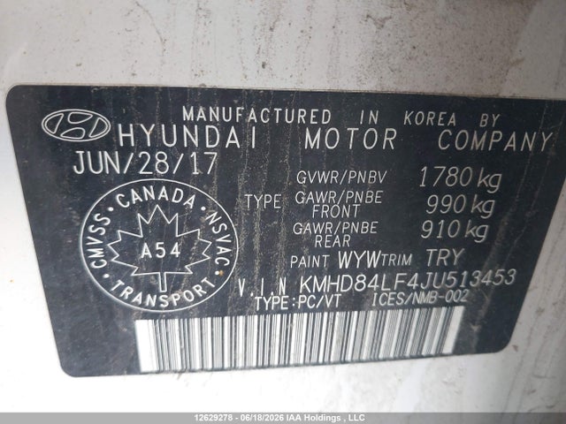 Продаж на аукціоні авто 2018 Hyundai Elantra Gl Se, vin: KMHD84LF4JU513453, номер лоту: 12629278