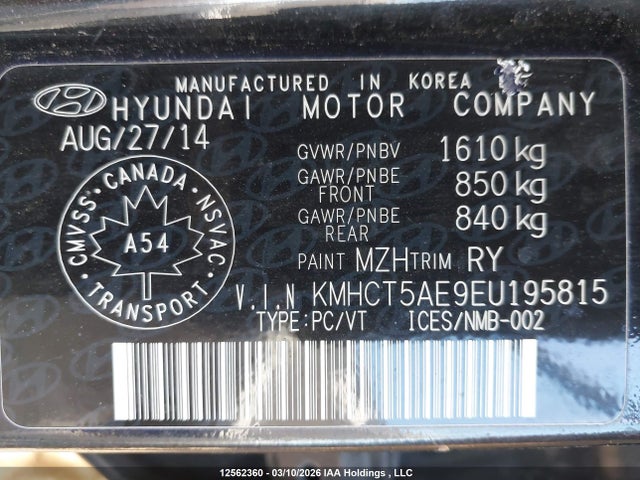 Продажа на аукционе авто 2014 Hyundai Accent Gl, vin: KMHCT5AE9EU195815, номер лота: 12562360