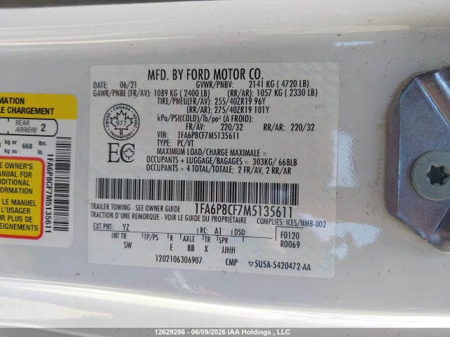 Ford MUSTANG GT 2021 1FA6P8CF7M5135611 Image 9