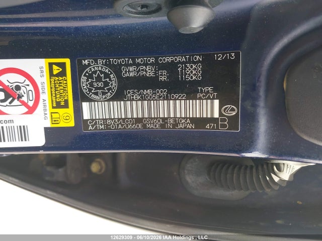 Lexus Es 350 350 2014 JTHBK1GG5E2110922 Image 9