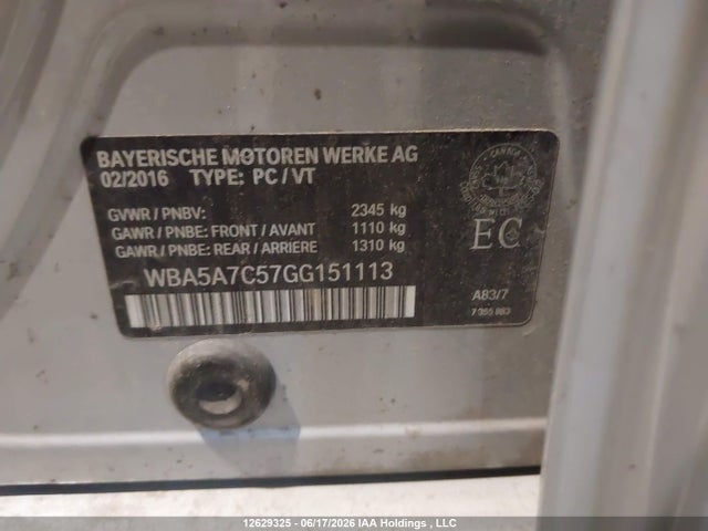 BMW 528 XI 2016 WBA5A7C57GG151113 Image 9