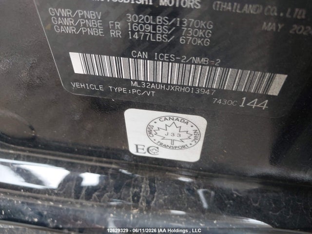 Продажа на аукционе авто 2024 Mitsubishi Mirage Es/le, vin: ML32AUHJXRH013947, номер лота: 12629329