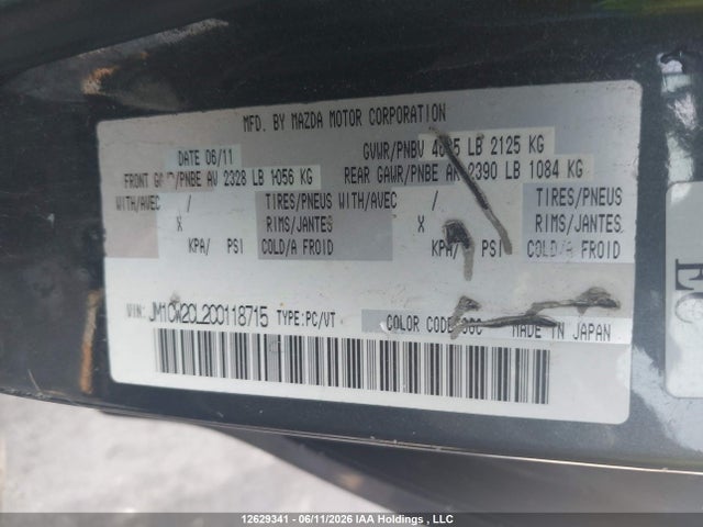 Продаж на аукціоні авто 2012 Mazda 5, vin: JM1CW2CL2C0118715, номер лоту: 12629341