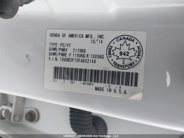 Продаж на аукціоні авто 2015 Acura Tlx Elite, vin: 19UUB3F70FA802148, номер лоту: 12626421