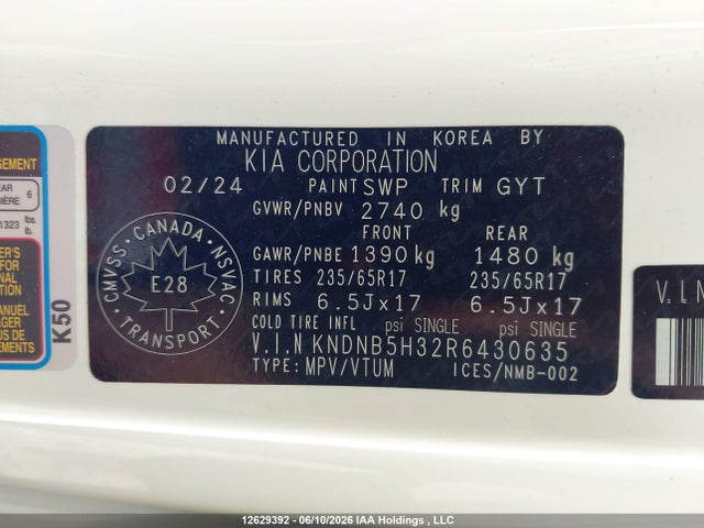 KIA Carnival Lx 2024 KNDNB5H32R6430635 Image 9