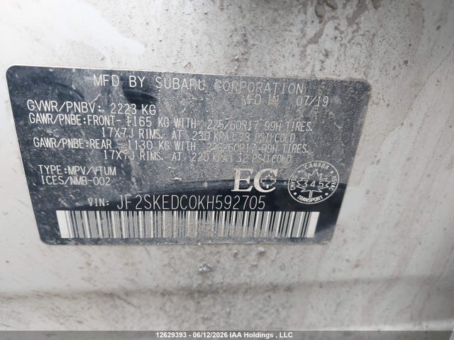 Subaru Forester Premium 2019 JF2SKEDC0KH592705 Image 9