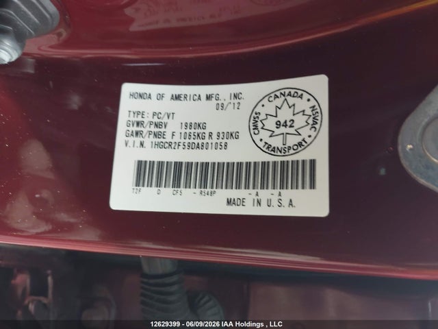 Продаж на аукціоні авто 2013 Honda Accord Sport, vin: 1HGCR2F59DA801058, номер лоту: 12629399