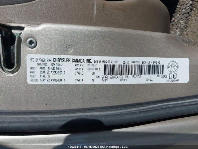 Продаж на аукціоні авто 2013 Chrysler Town & Country Limited, vin: 2C4RC1GG6DR641561, номер лоту: 12629417