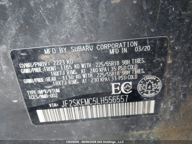 Aukcja sprzedaży 2020 Subaru Forester Sport, vin: JF2SKEMC5LH556557, numer aukcji: 12629438