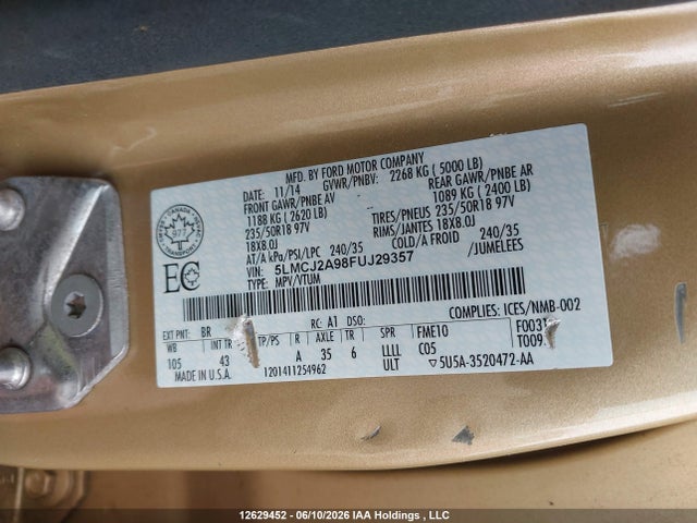 Lincoln MKC 2015 5LMCJ2A98FUJ29357 Image 9