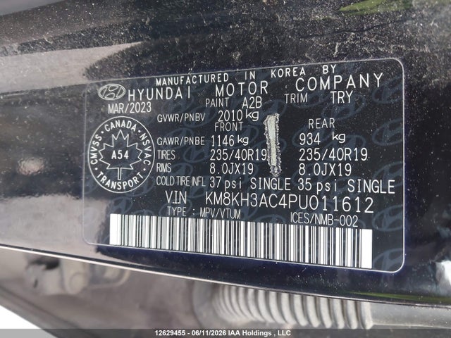 2023 Hyundai Kona N 2.0t მანქანა იყიდება აუქციონზე, vin: KM8KH3AC4PU011612, აუქციონის ნომერი: 12629455