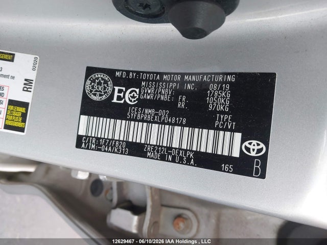 5YFBPRBEXLP048178 Toyota COROLLA LE