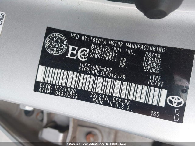 5YFBPRBEXLP048178 Toyota COROLLA LE