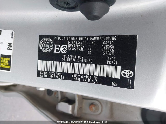 5YFBPRBEXLP048178 Toyota COROLLA LE