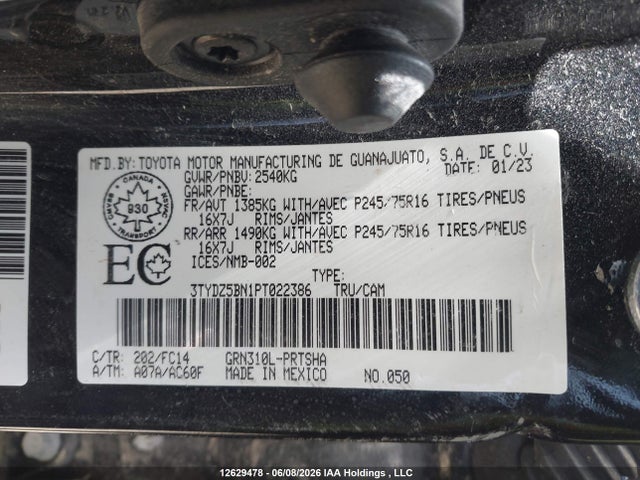 Продаж на аукціоні авто 2023 Toyota Tacoma Double Cab/sr5/trd Sport/trd Off Road, vin: 3TYDZ5BN1PT022386, номер лоту: 12629478