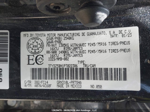 Продаж на аукціоні авто 2023 Toyota Tacoma Double Cab/sr5/trd Sport/trd Off Road, vin: 3TYDZ5BN1PT022386, номер лоту: 12629478