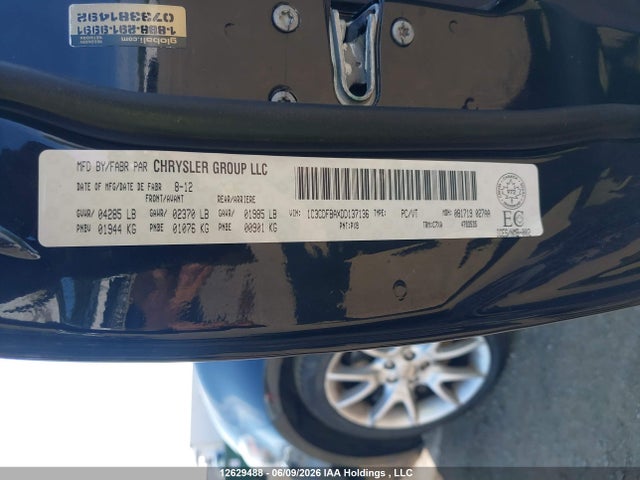 12629488 :رقم المزاد ، 1C3CDFBAXDD137136 vin ، 2013 Dodge Dart Sxt/rallye مزاد بيع
